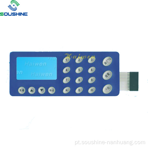 Backgroud azul Botão numérico cinza interruptor de membrana
